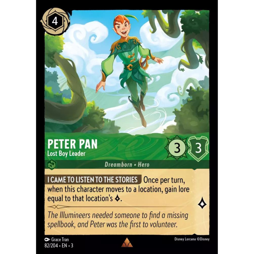 Disney Lorcana Into The Inklands 082/204 PETER PAN Last Boy Leader