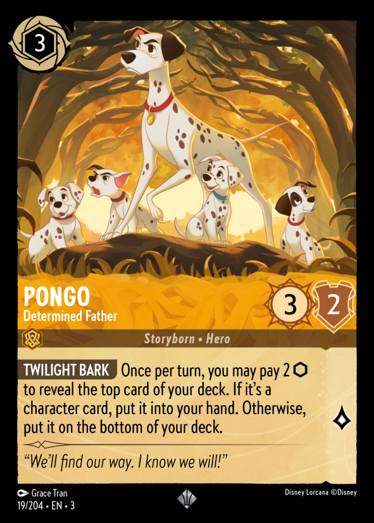 Disney Lorcana Into The Inklands 019/204 PONGO Determined Father
