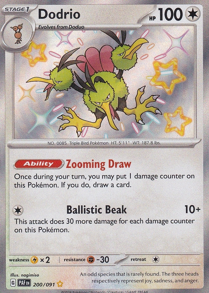 Scarlet & Violet Paldean Fates 200/091 Dodrio