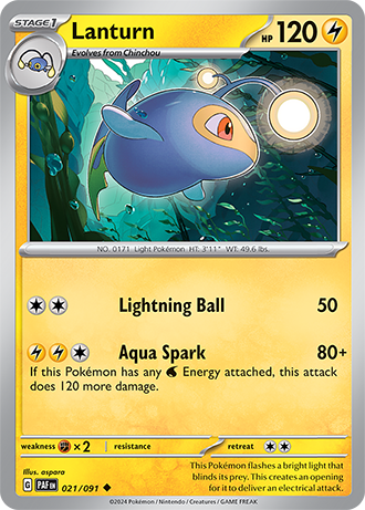 Scarlet & Violet Paldean Fates 021/091 Lanturn