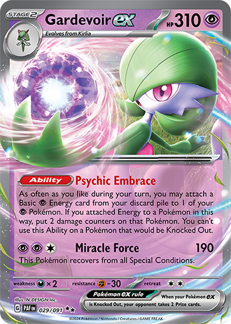 Scarlet & Violet Paldean Fates 029/091 Gardevoir ex