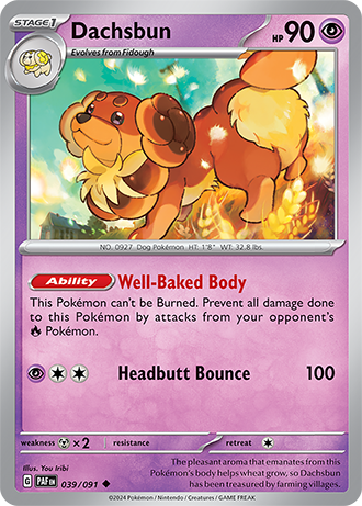 Scarlet & Violet Paldean Fates 039/091 Dachsbun