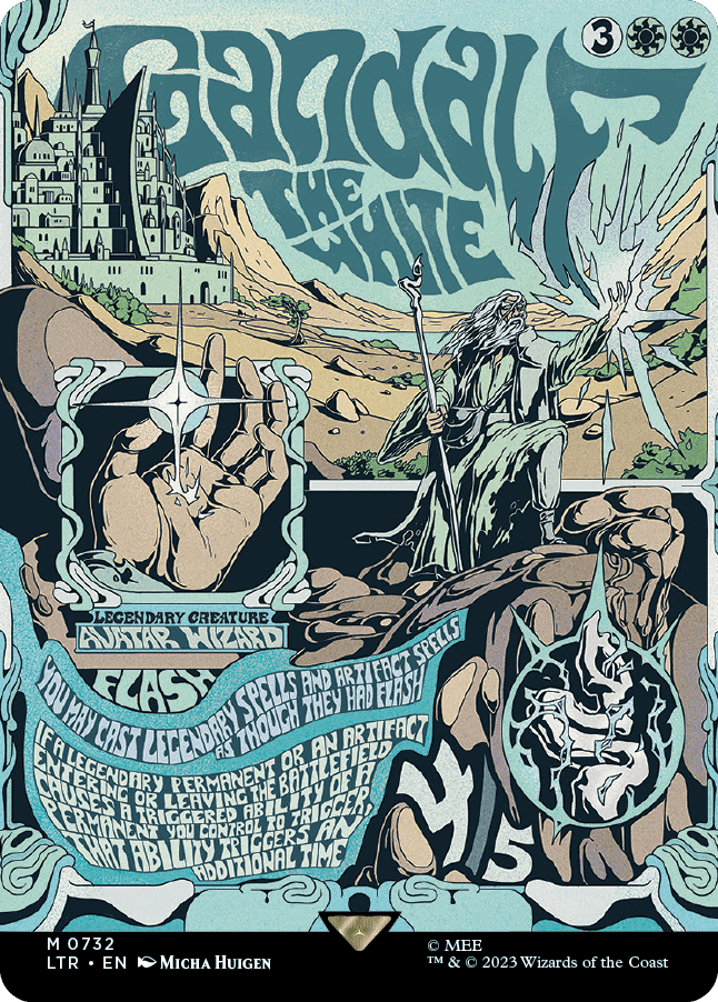 MTG Lord Of The Rings 0732 Gandalf the White Borderless Poster Foil