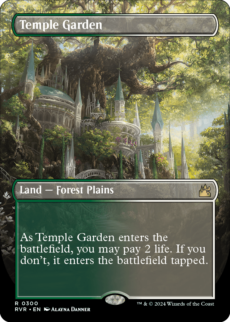 MTG Ravnica Remastered 0300 Temple Garden (Borderless)