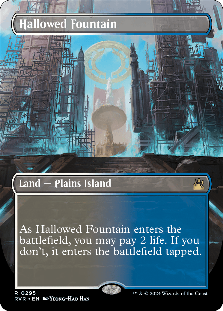 MTG Ravnica Remastered 0295 Hallowed Fountain (Borderless Foil)