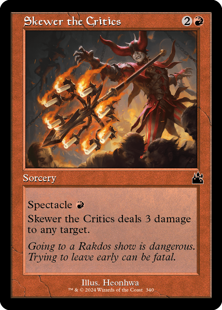 MTG Ravnica Remastered 340 Skewer the Critics (Retro Frame Foil)