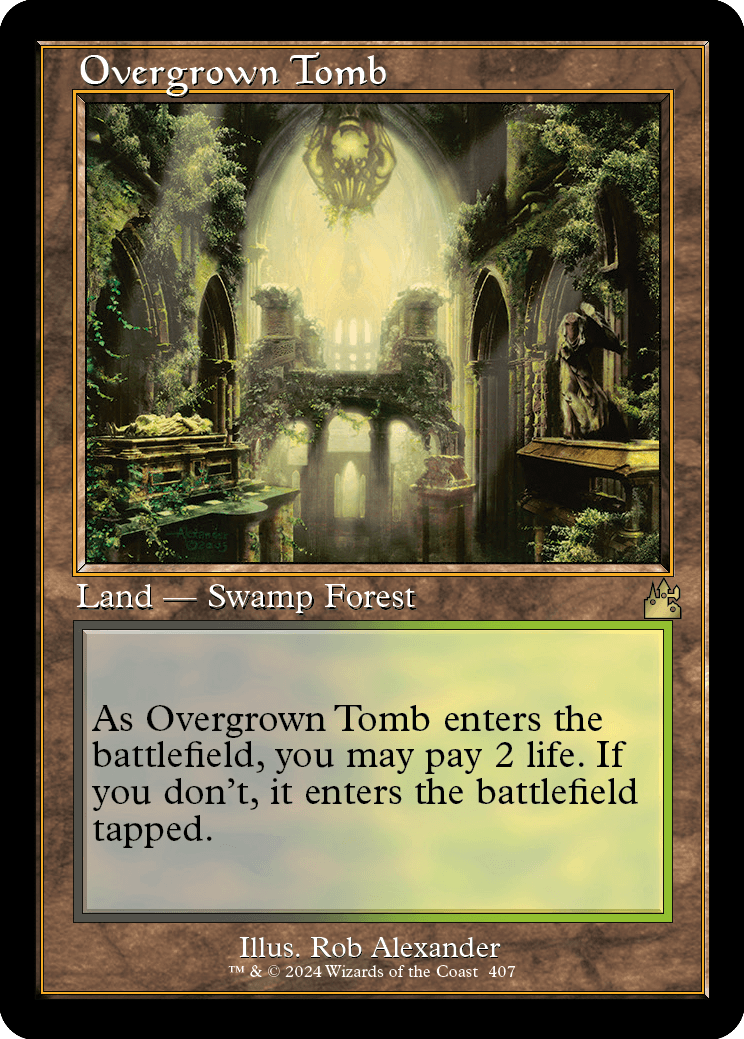MTG Ravnica Remastered 407 Overgrown Tomb (Retro Frame)