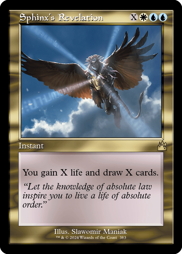 MTG Ravnica Remastered 383 Sphinx's Revelation (Retro Frame)