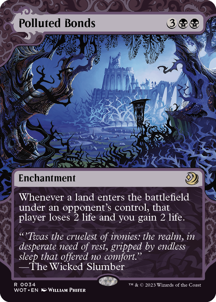 MTG Wilds of Eldraine 0034 Polluted Bonds (Enchanting Tale Foil)