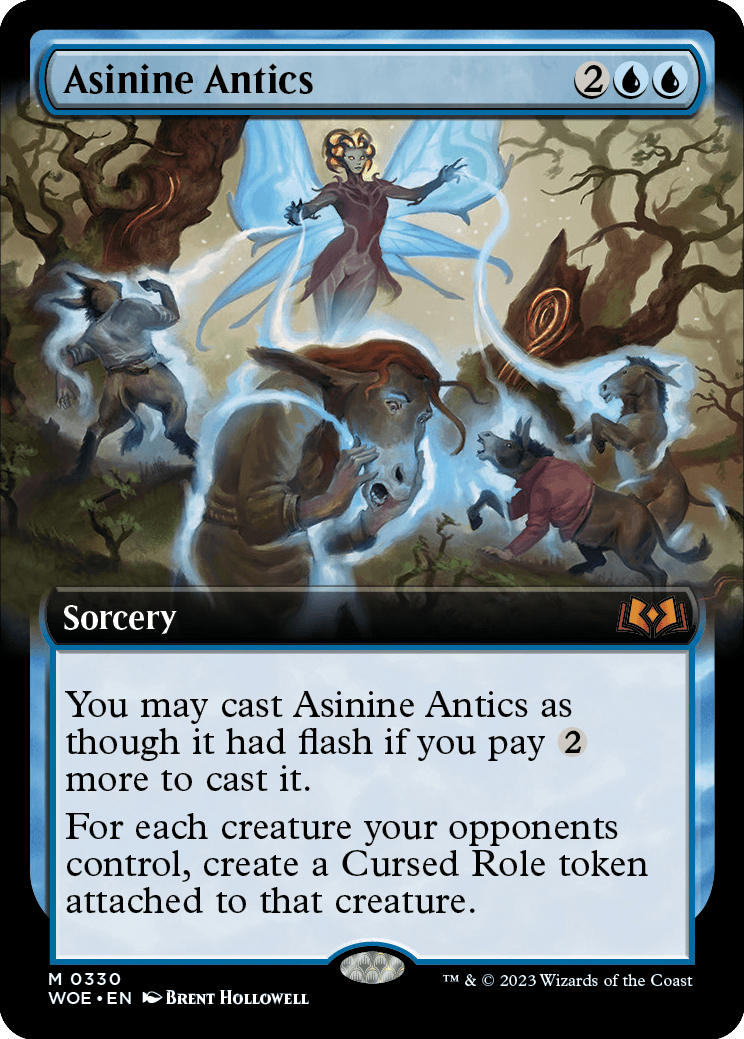 MTG Wilds of Eldraine 0330 Asinine Antics (Extended Art)