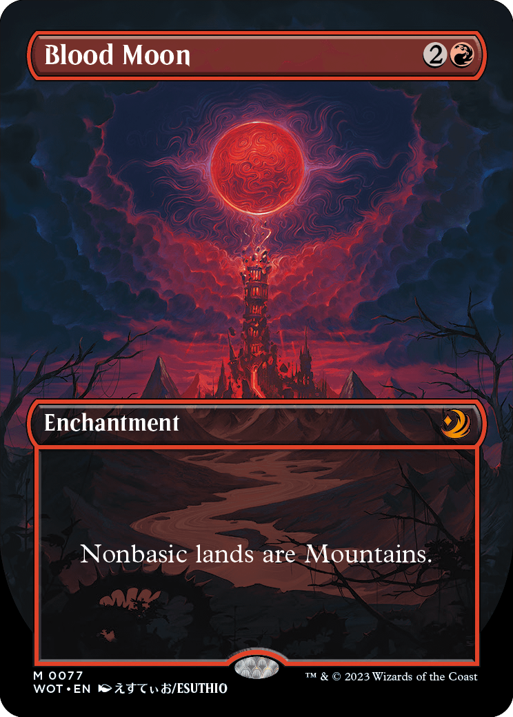 MTG Wilds of Eldraine 0077 Blood Moon (Borderless)