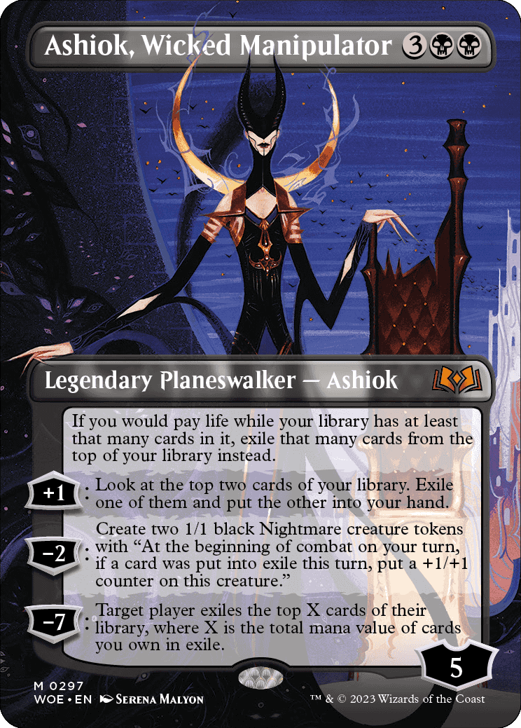 MTG Wilds of Eldraine 0297 Ashiok, Wicked Manipulator (Borderless)