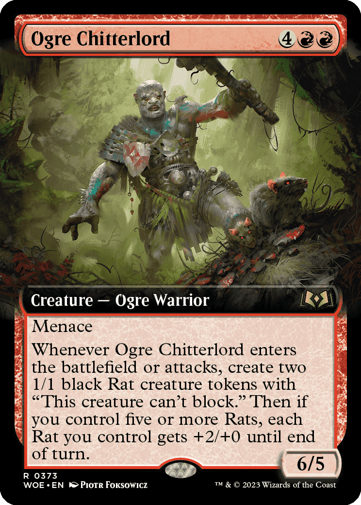 MTG Wilds of Eldraine 0373 Ogre Chitterlord (Extended Art)