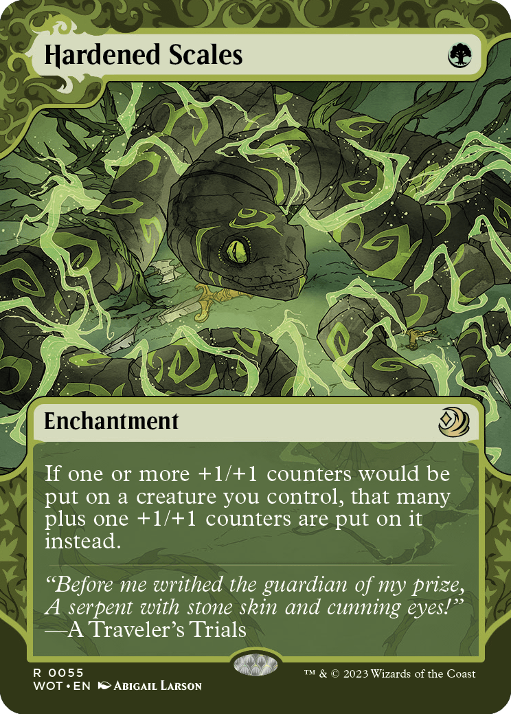 MTG Wilds of Eldraine 0055 Hardened Scales (Enchanting Tale)