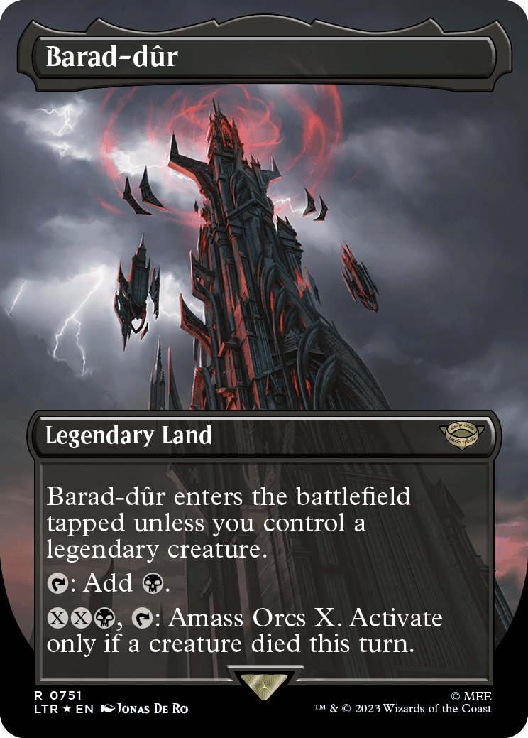 MTG Lord Of The Rings 0751 Barad-dûr (Borderless Surge Foil)