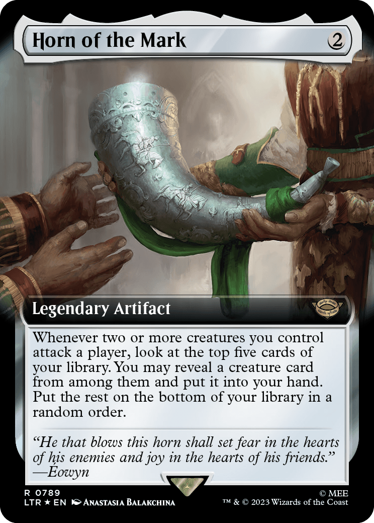 MTG Lord Of The Rings 0789 Horn of the Mark (Extended Art Surge Foil)