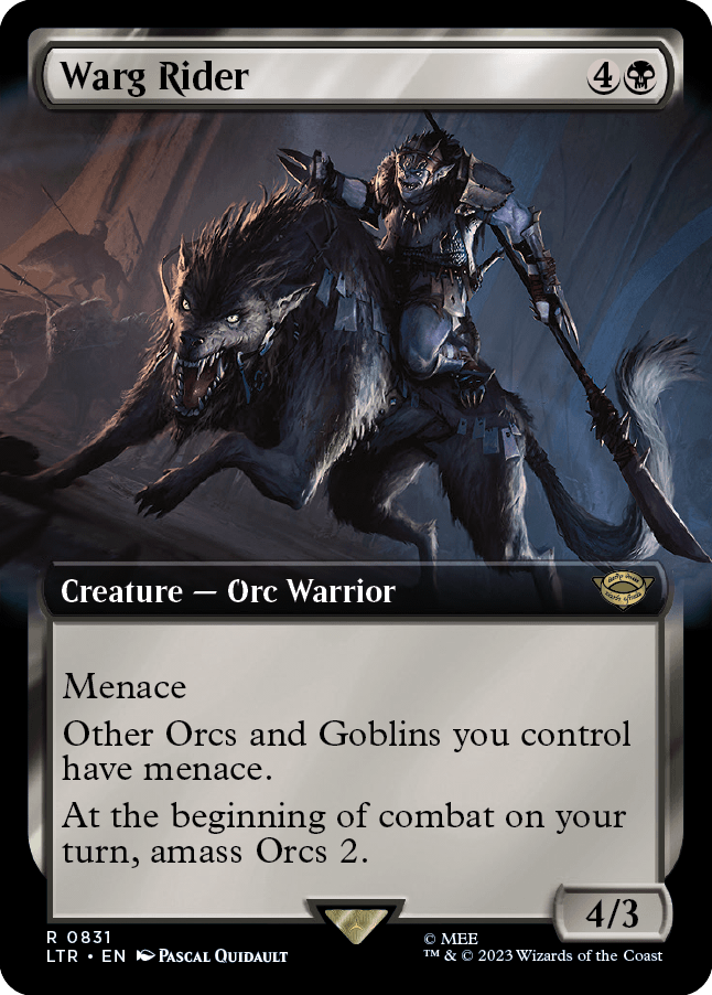 MTG Lord Of The Ring 0831 Warg Rider (Extended Art)