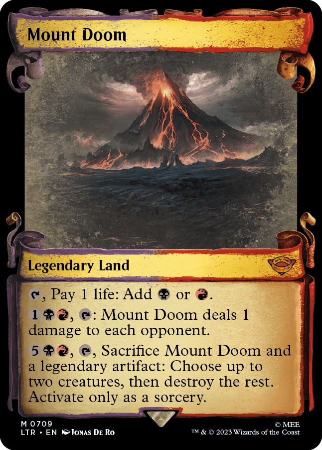 MTG Lord Of The Ring 0709 Mount Doom (Showcase Foil)