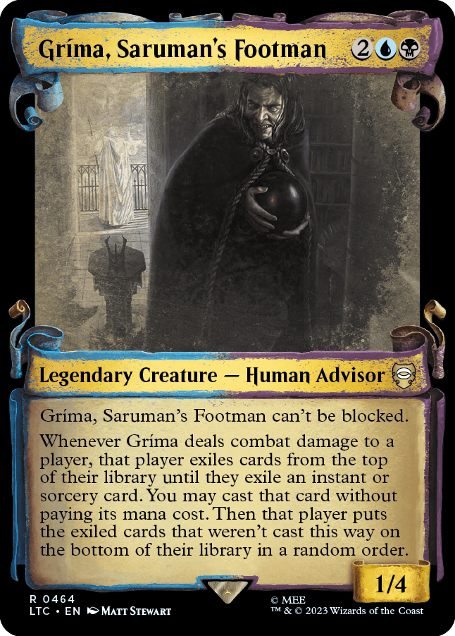 MTG Lord Of The Ring 0464 Gríma, Saruman's Footman (Showcase Foil)