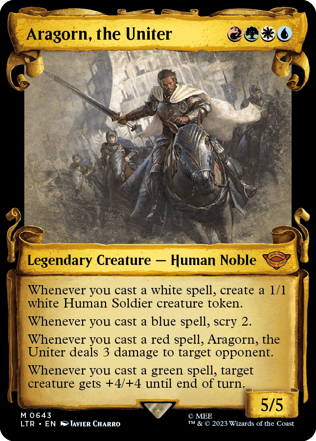 MTG Lord Of The Ring 0643 Aragorn, the Uniter (Showcase Foil)