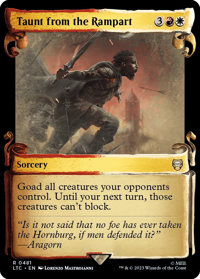 MTG Lord Of The Ring 0481 Taunt from the Rampart (Showcase Foil)