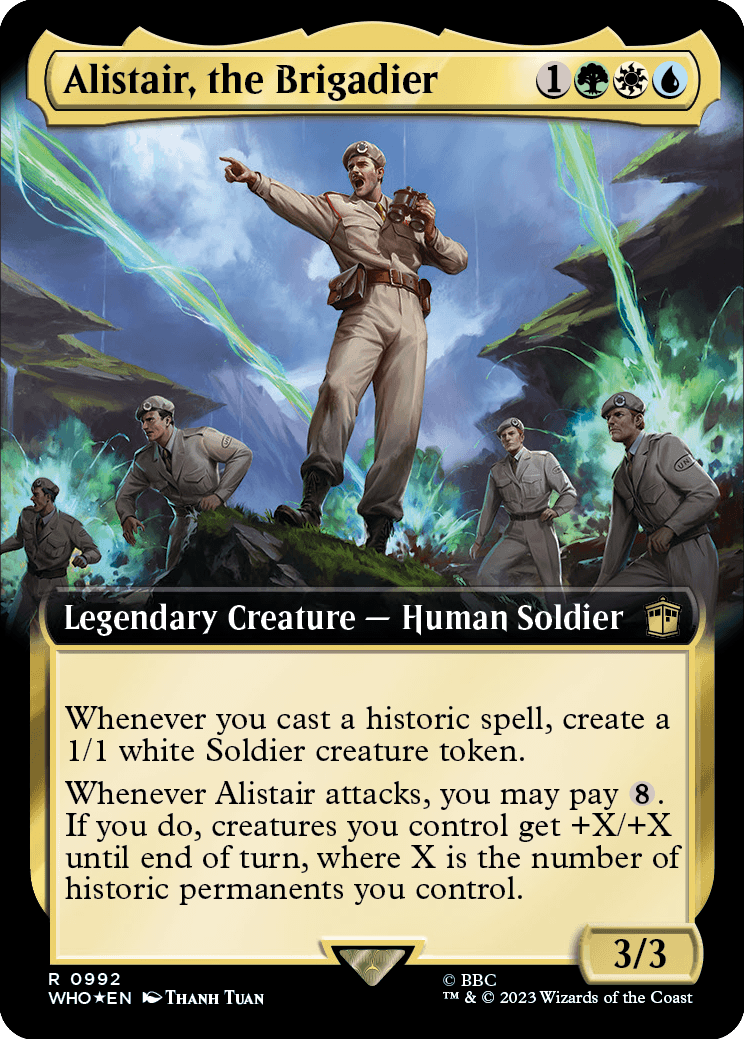 MTG Doctor Who 0992 Alistair, the Brigadier (Extended Art Surge Foil)