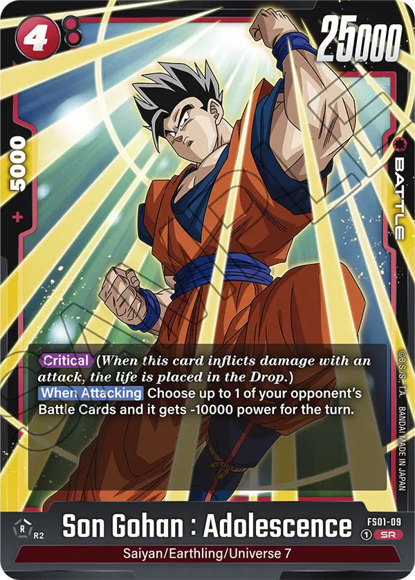 Dragon Ball Super Card Game Fusion World FS01-09 Son Gohan : Adolescence SR