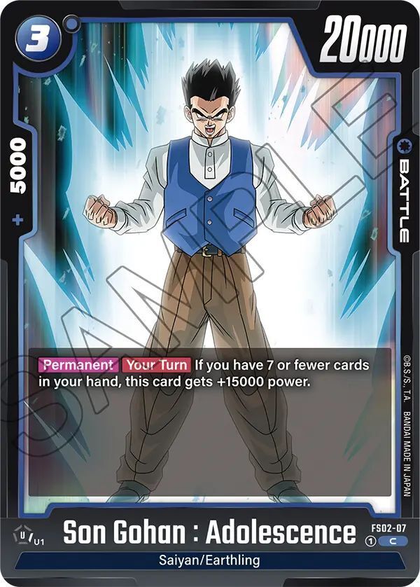 Dragon Ball Super Card Game Fusion World FS02-07 Son Gohan : Adolescence