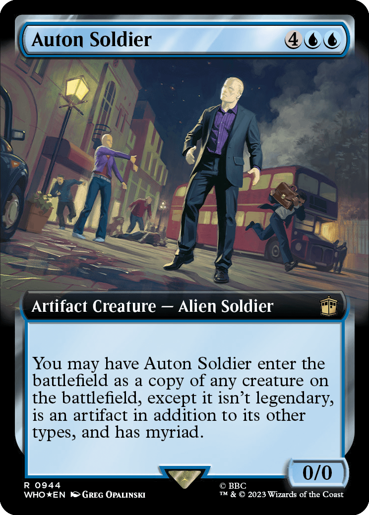 MTG Doctor Who 0944 Auton Soldier (Extended Art Surge Foil)