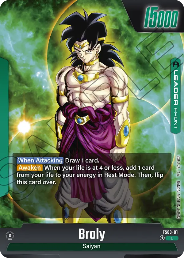 Dragon Ball Super Card Game Fusion World FS03-01 Broly LEADER