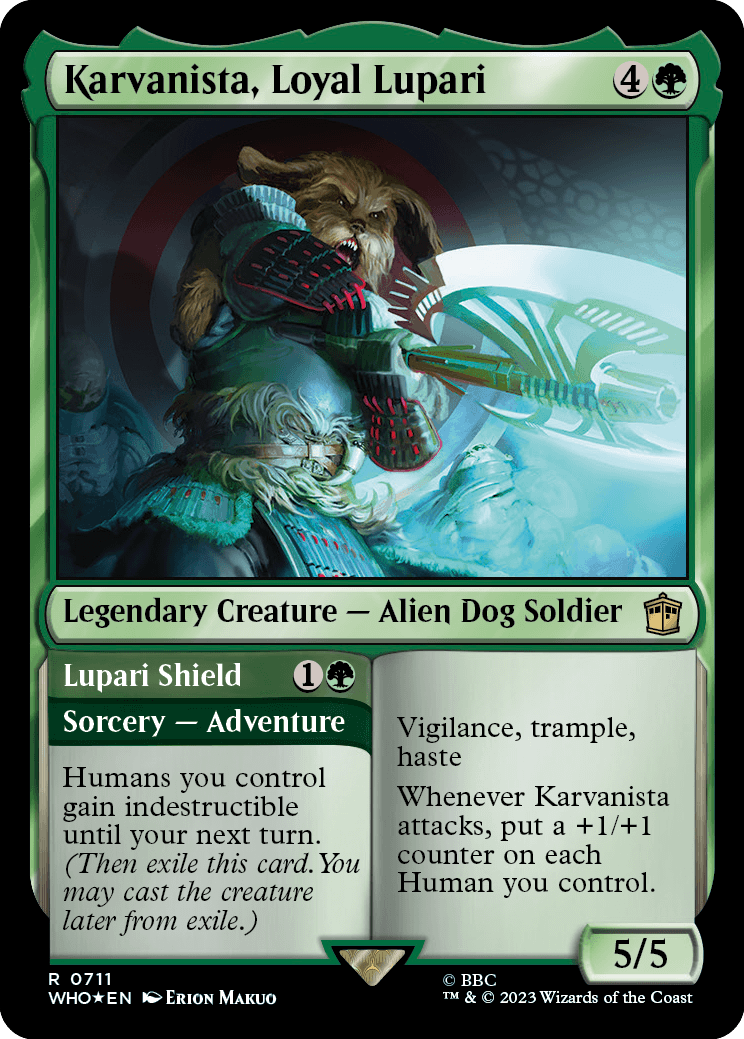 MTG Doctor Who 0711 Karvanista, Loyal Lupari (Surge Foil)