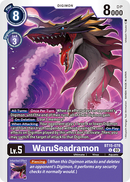 Exceed Apocalypse BT15-078 WaruSeadramon