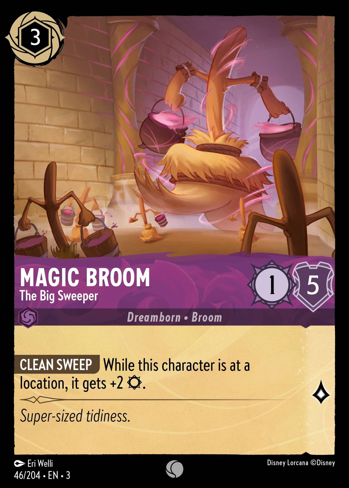 Disney Lorcana Into The Inklands 046/204 MAGIC BROOM The Big Sweeper