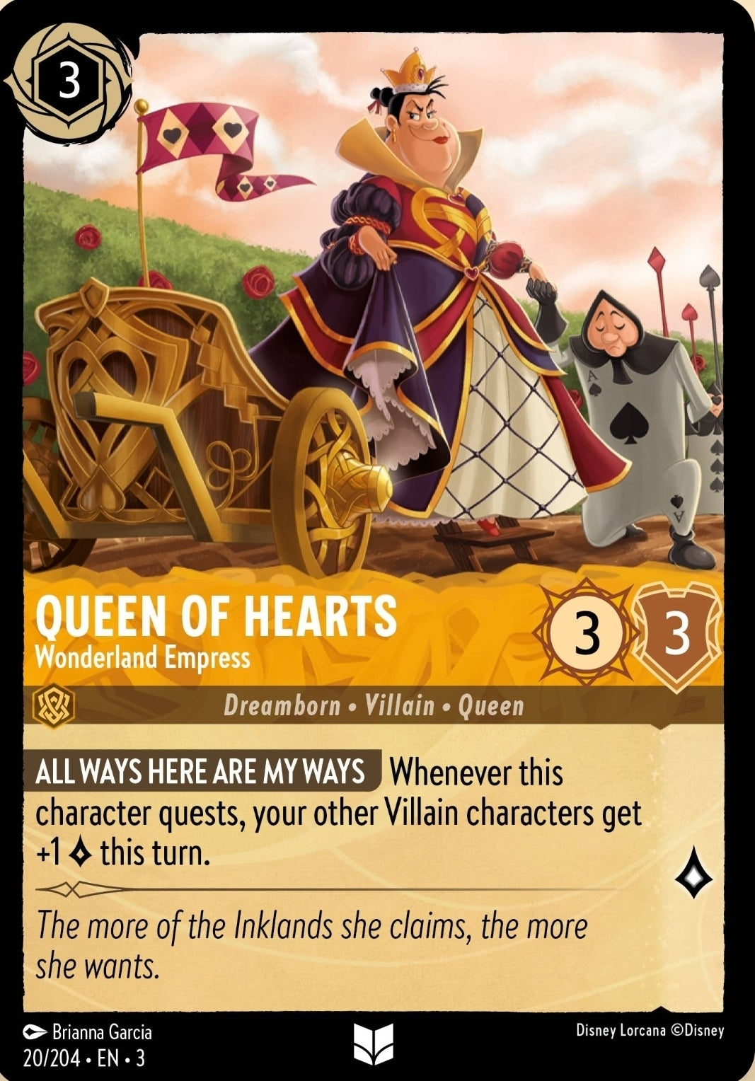 Disney Lorcana Into The Inklands 020/204 QUEEN OF HEARTS Wonderland Empress