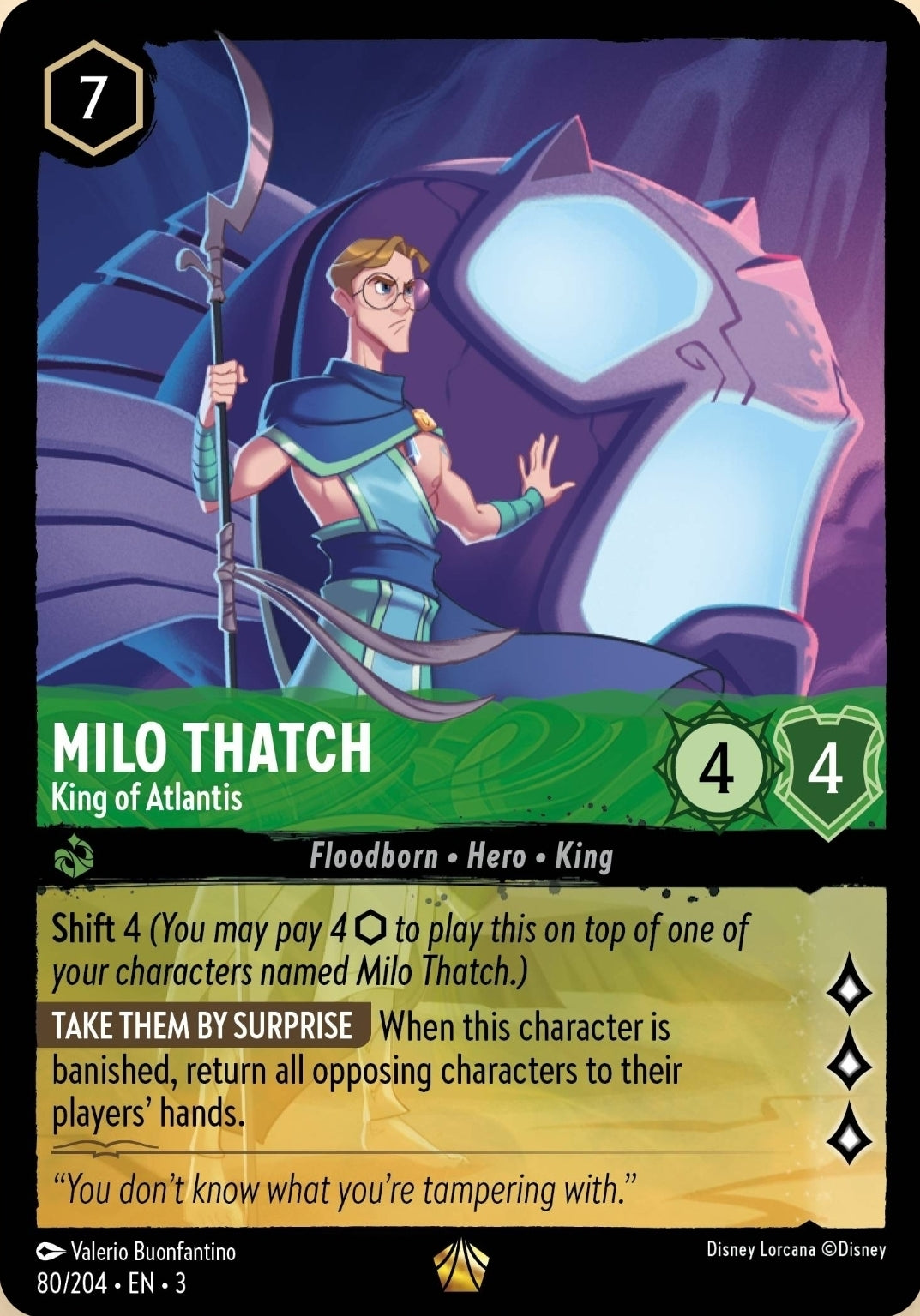 Disney Lorcana Into The Inklands 080/204 MILO THATCH King of Atlantis