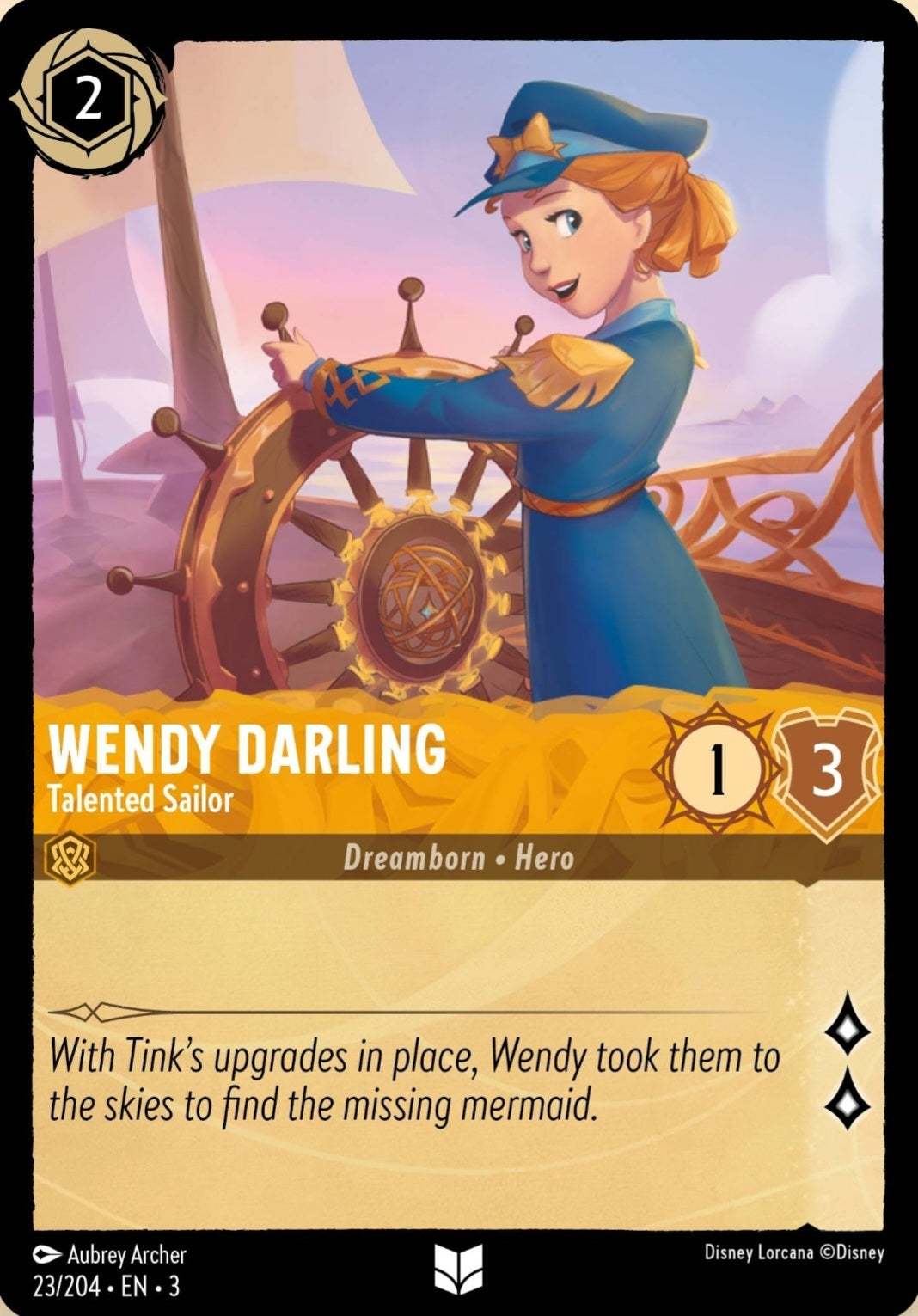 Disney Lorcana Into The Inklands 023/204 WENDY DARLING Talented Sailor