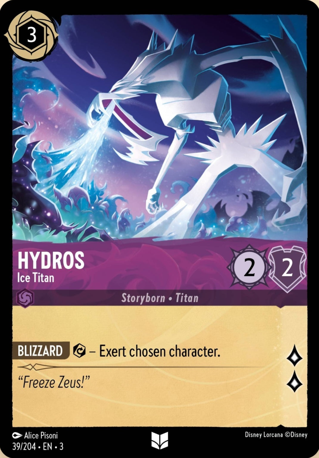 Disney Lorcana Into The Inklands 039/204 HYDROS Ice Titan