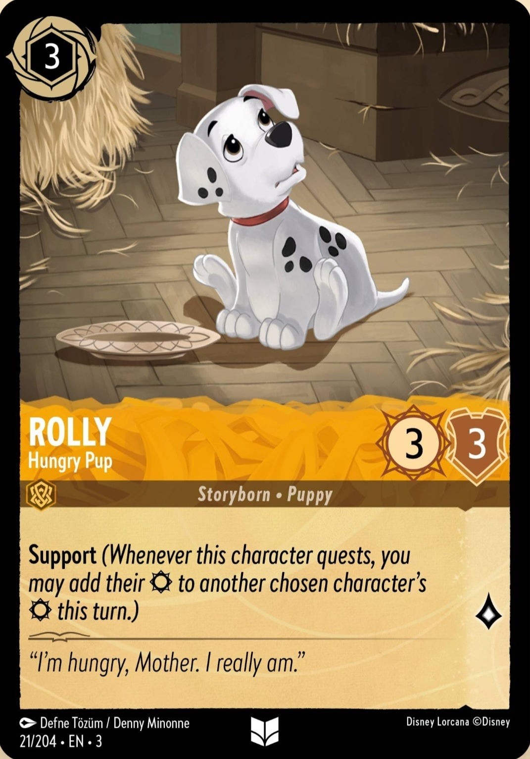 Disney Lorcana Into The Inklands 021/204 ROLLY Hungry Pup
