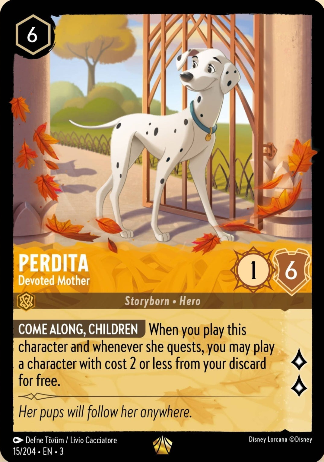 Disney Lorcana Into The Inklands 015/204 PERDITA Devoted Mother