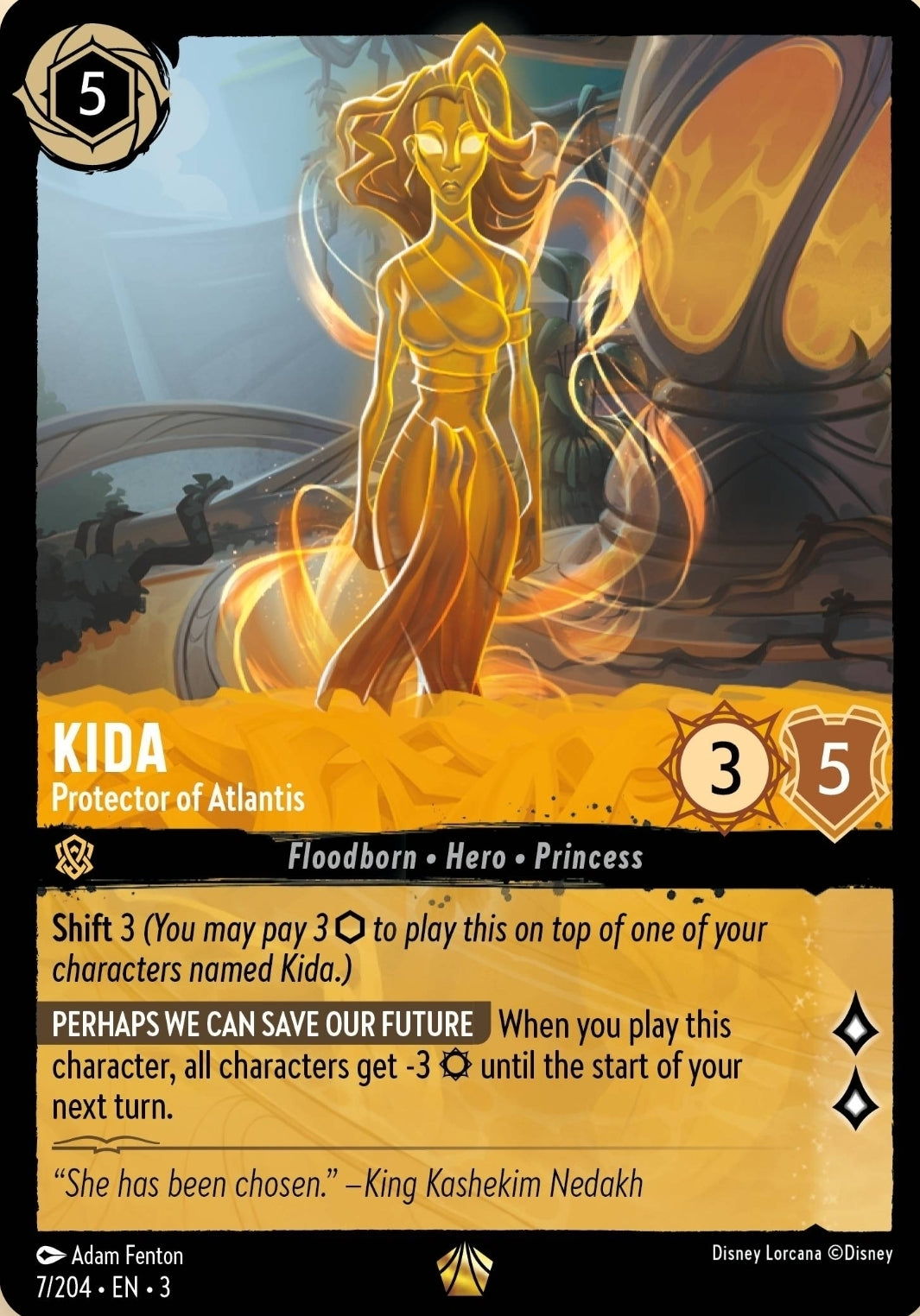 Disney Lorcana Into The Inklands 007/204 KIDA Protector of Atlantis