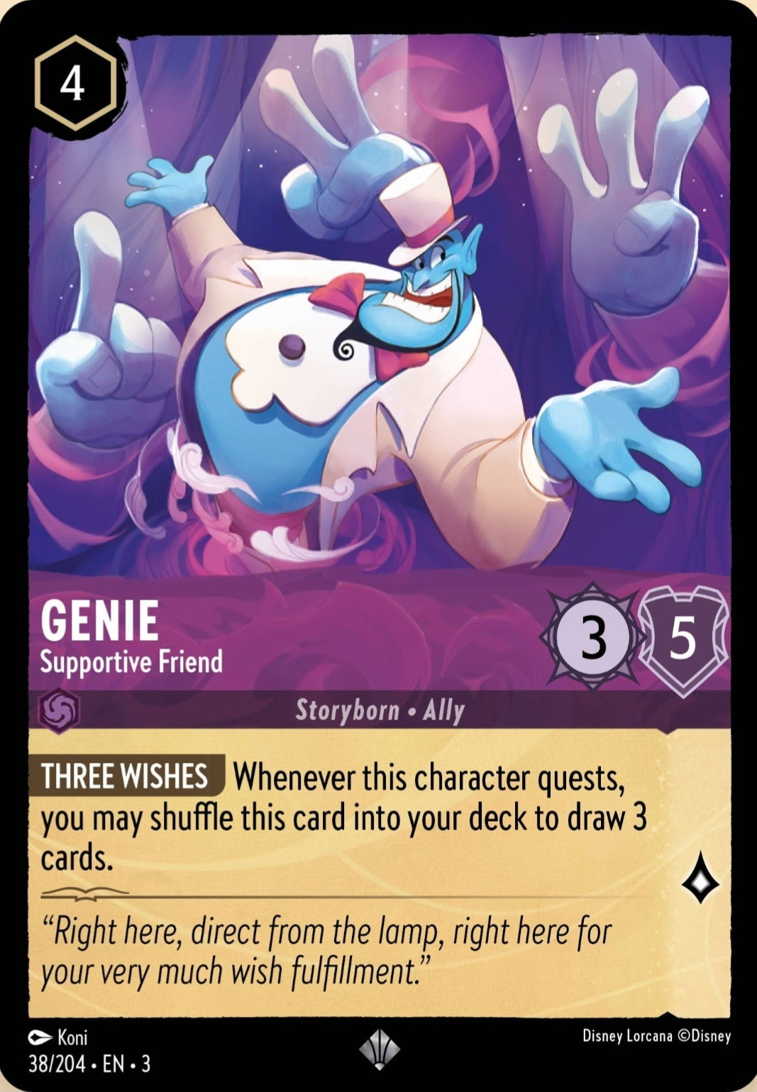 Disney Lorcana Into The Inklands 038/204 GENIE Supportive Friend