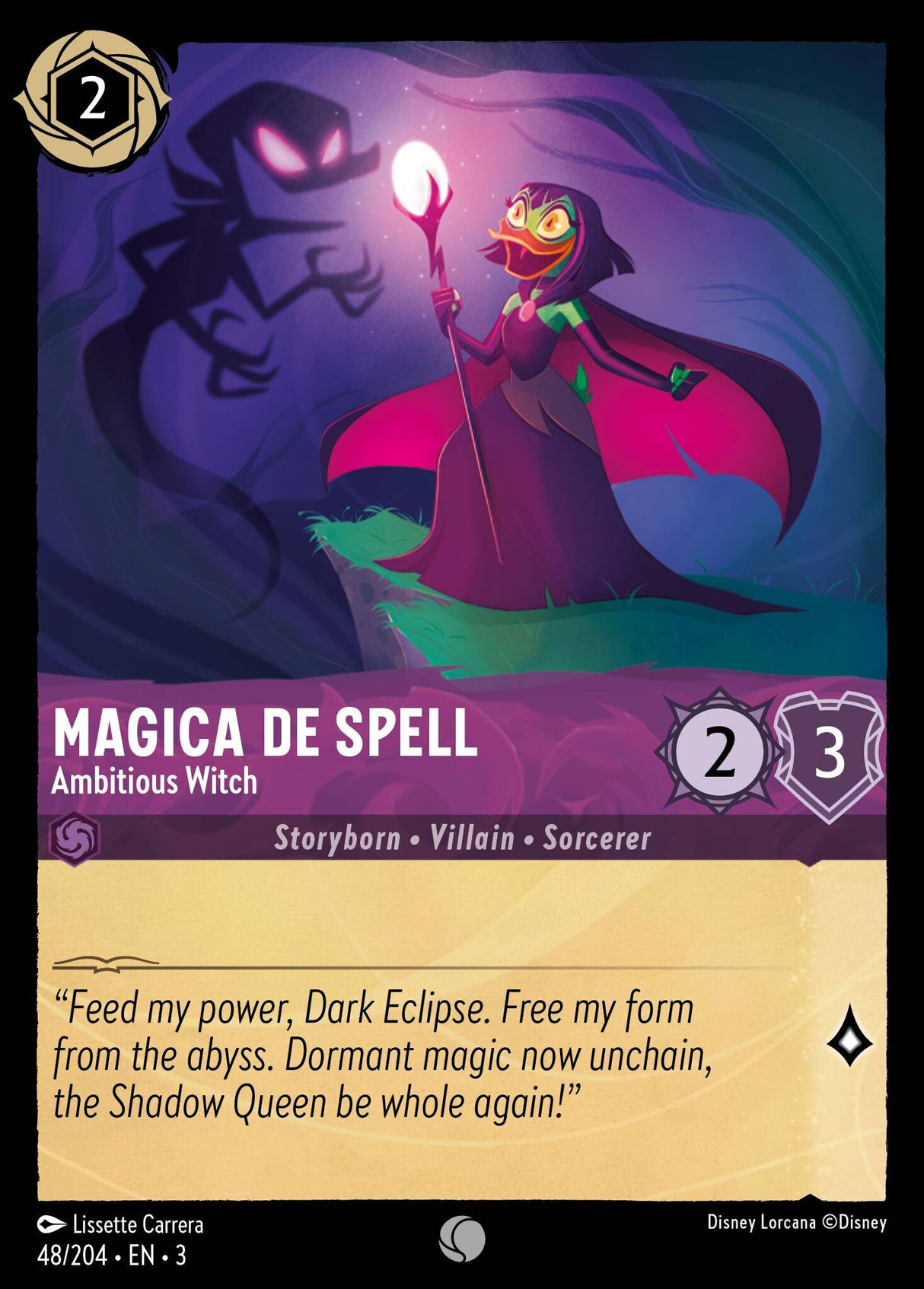Disney Lorcana Into The Inklands 048/204 MAGIC DE SPELL Ambitious Witch