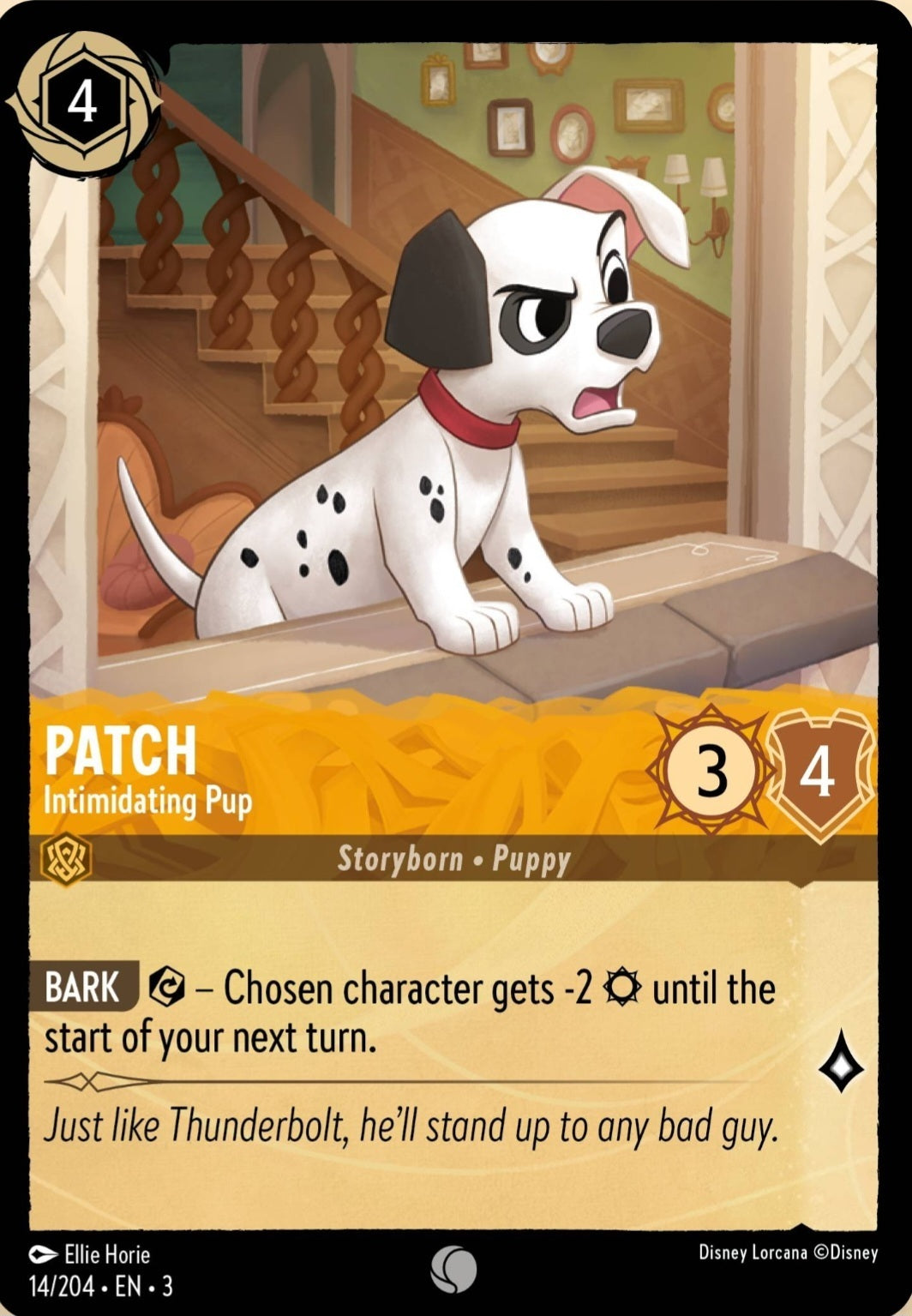 Disney Lorcana Into The Inklands 014/204 PATCH Intimidating Pup