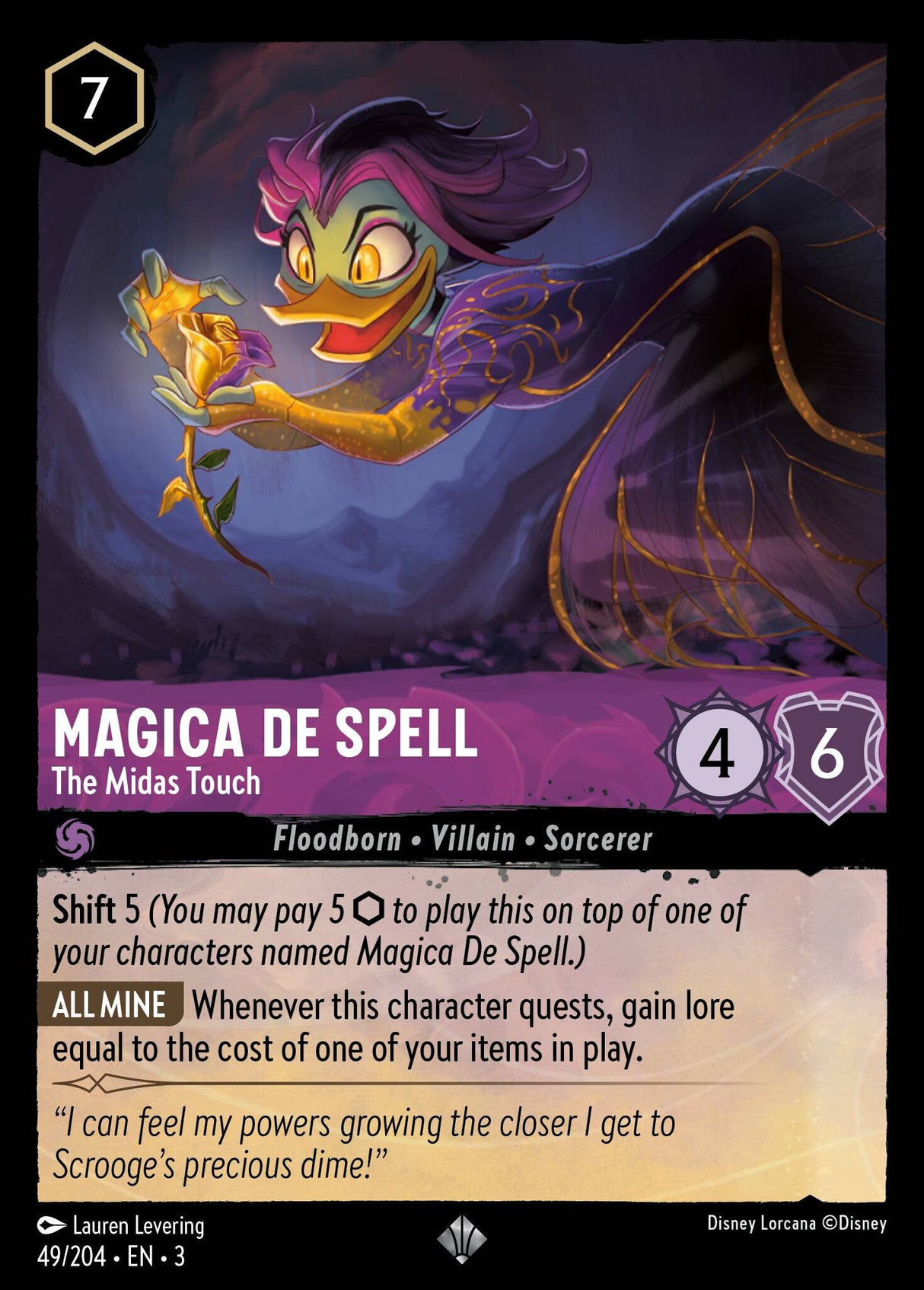 Disney Lorcana Into The Inklands 049/204 MAGIC DE SPELL The Midas Touch