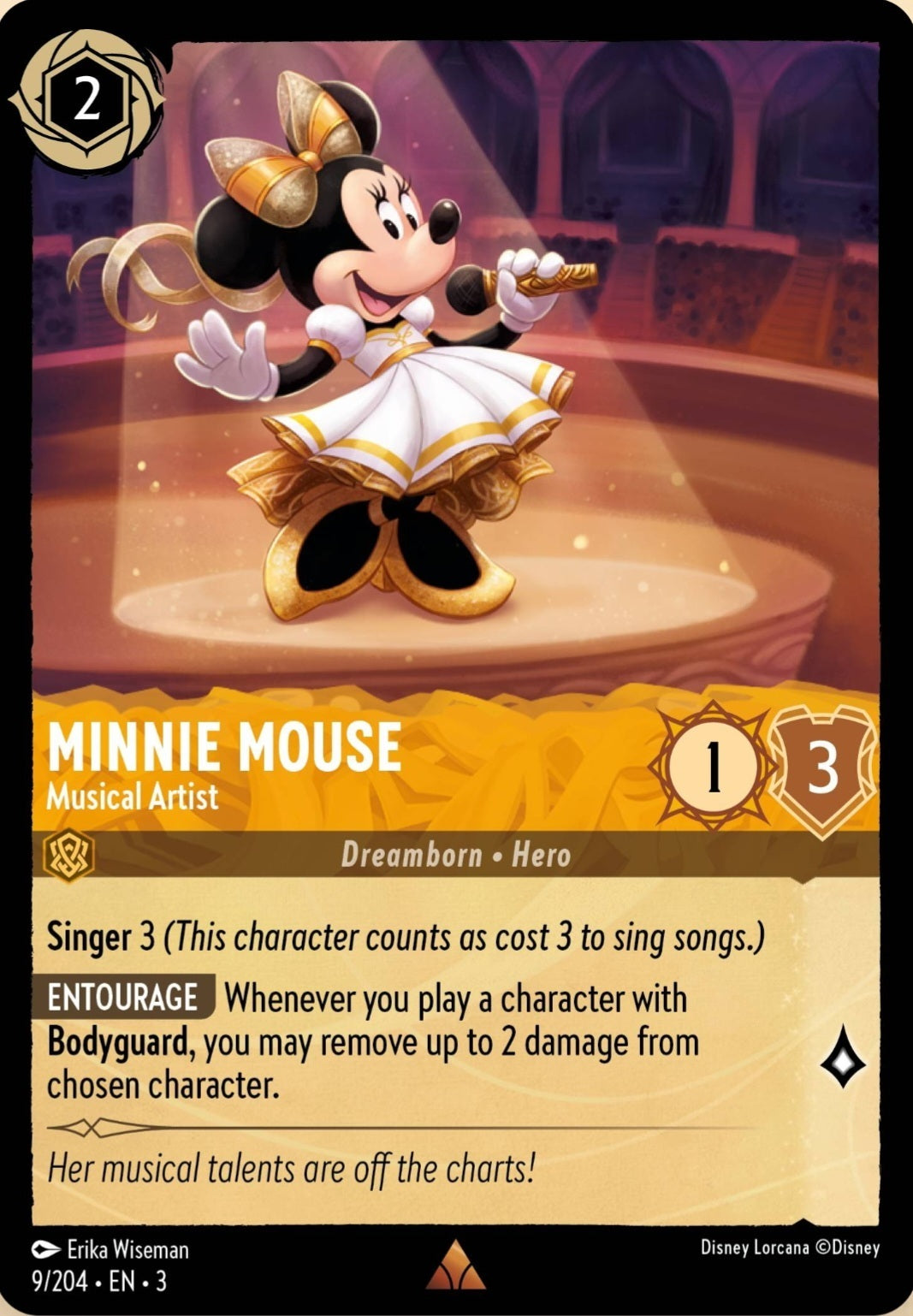 Disney Lorcana Into The Inklands 009/204 MINNIE MOUSE Musical Artist