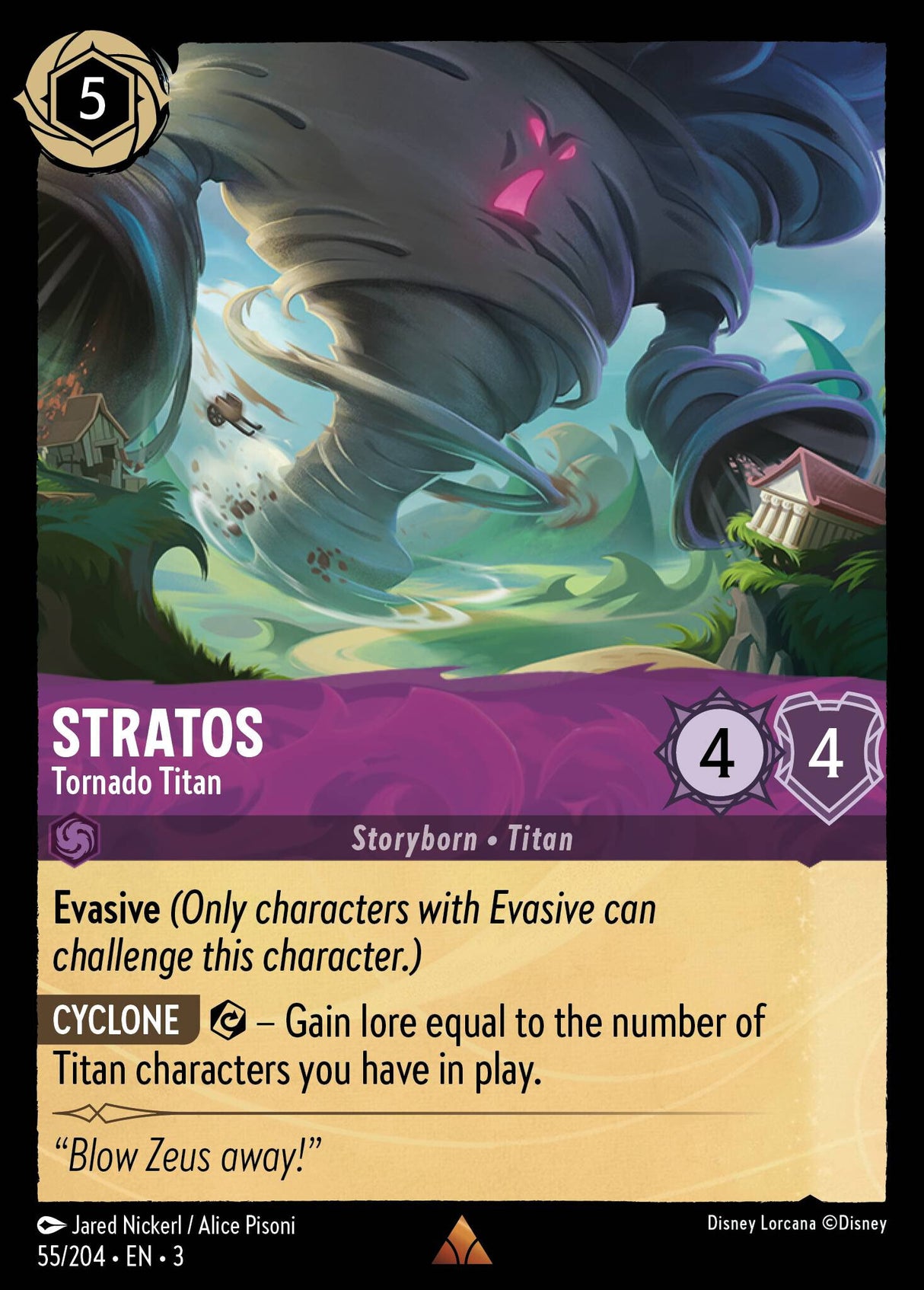Disney Lorcana Into The Inklands 055/204 STRATOS Tornado Titan