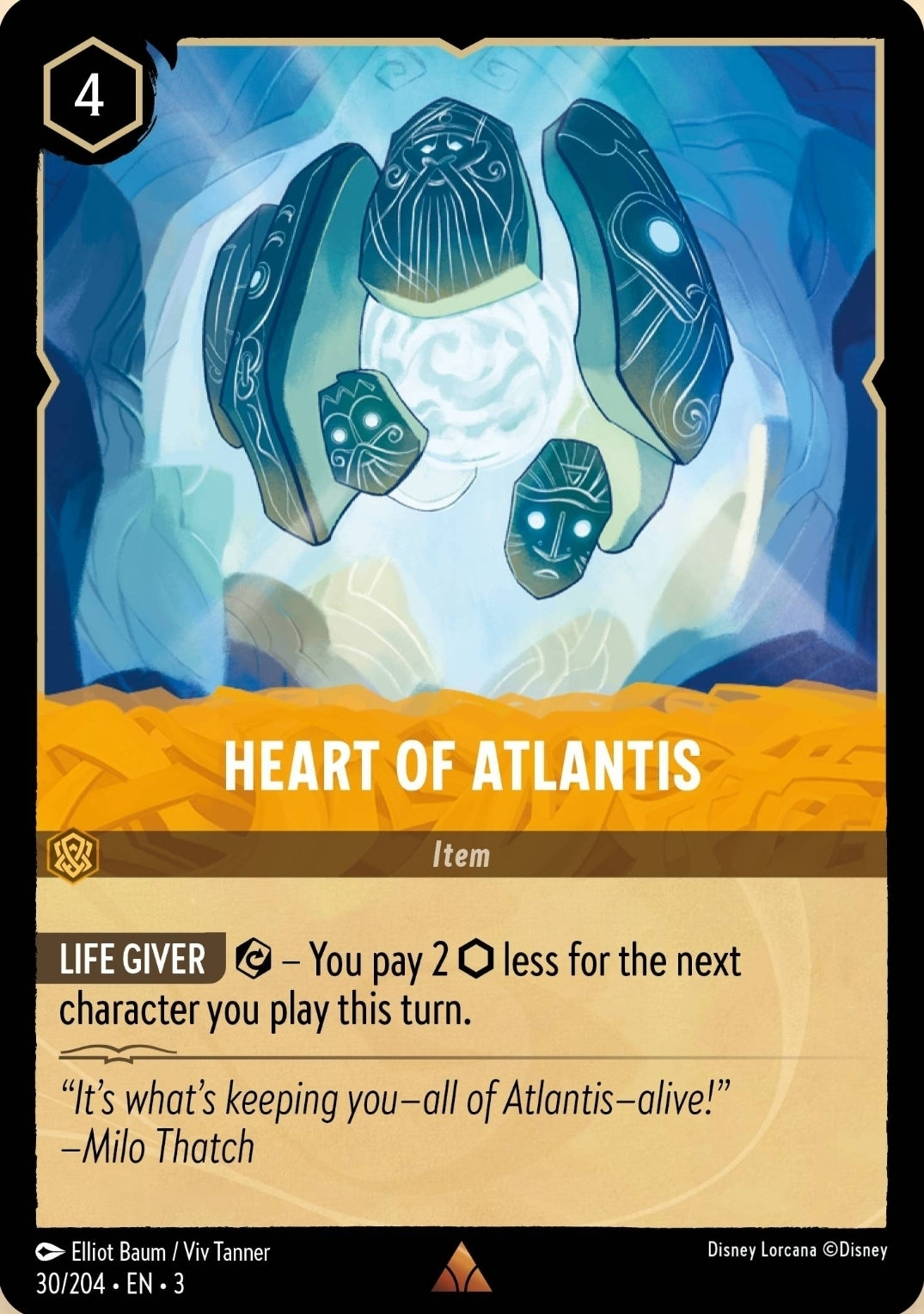 Disney Lorcana Into The Inklands 030/204 HEART OF ATLANTIS