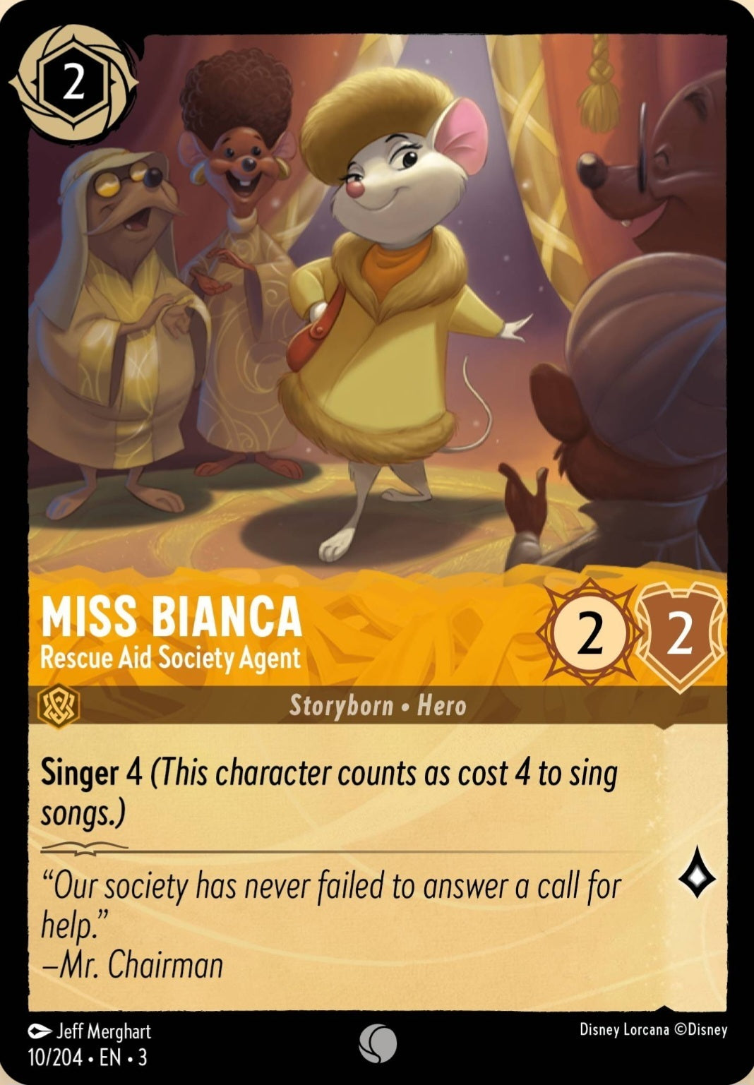 Disney Lorcana Into The Inklands 010/204 MISS BIANCA Rescue Aid Society Agent