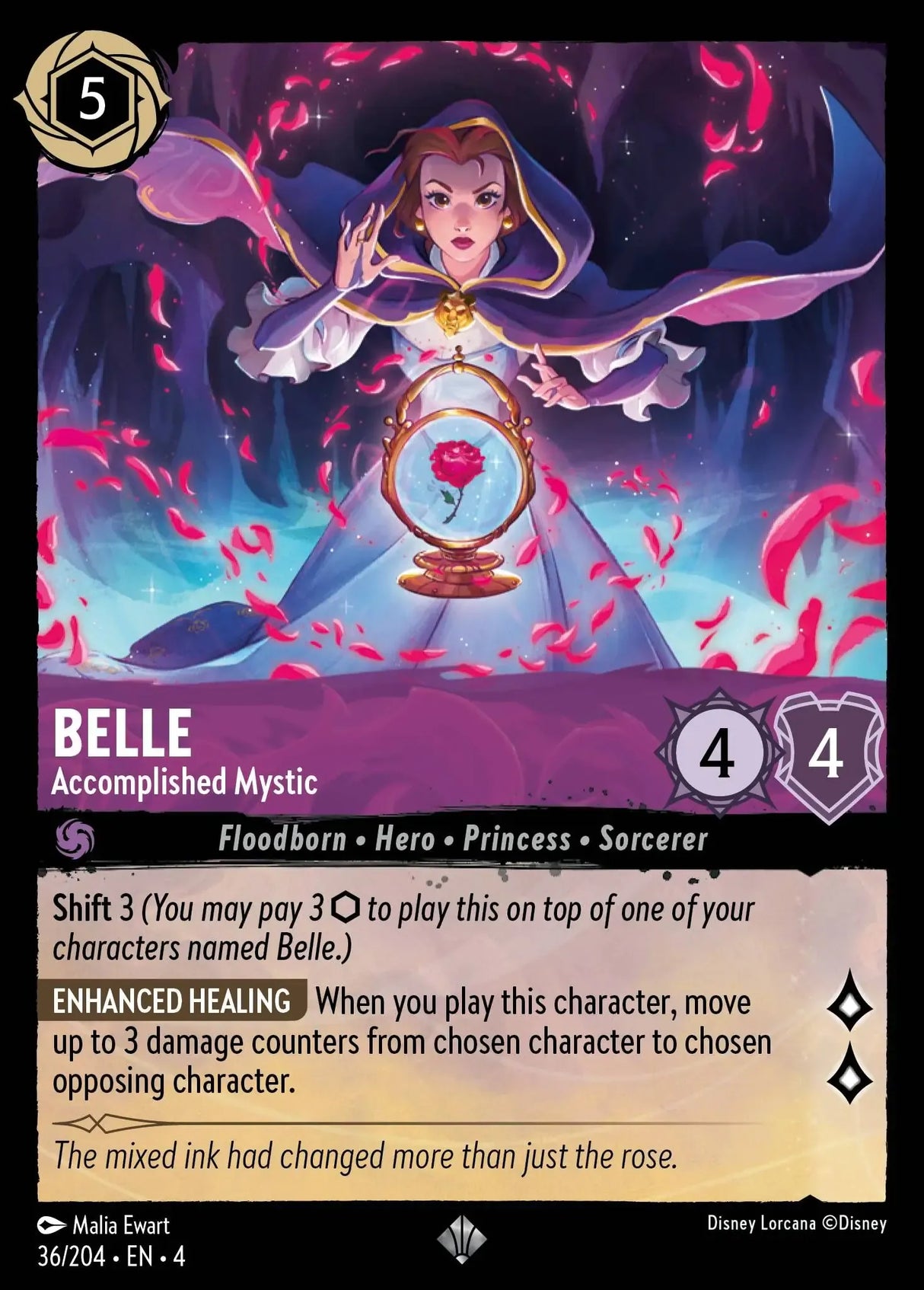 Disney Lorcana Ursula's Return 036/204 Belle - Accomplished Mystic Foil
