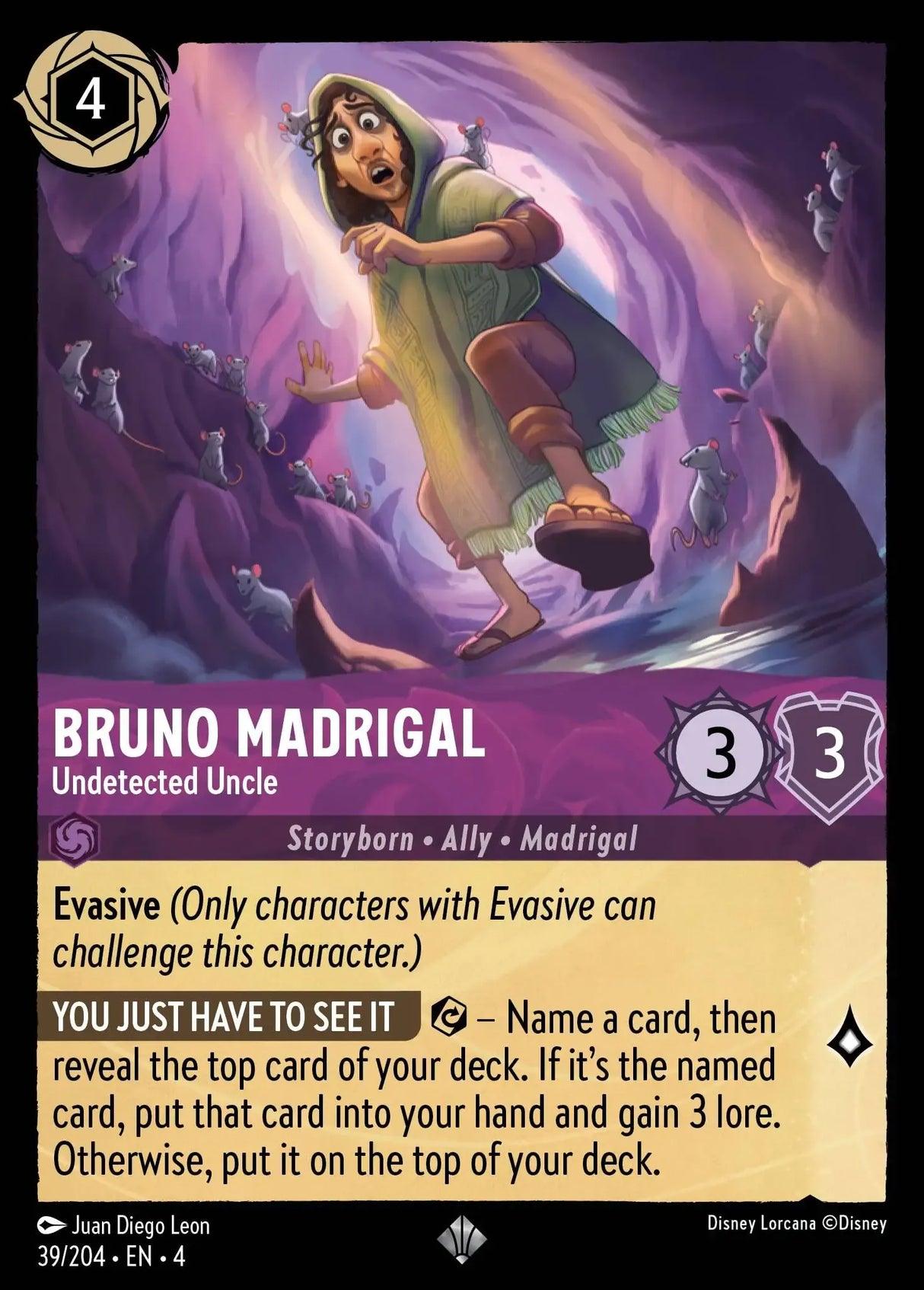 Disney Lorcana Ursula's Return 039/204 Bruno Madrigal - Undetected Uncle
